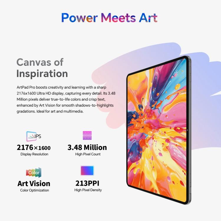 Teclast ArtPad Pro Tablet PC, 8GB+256GB, 12,7 Zoll Android 15 MTK Helio G99 Octa-Core, 4G Dual-SIM, ArtPad Pro