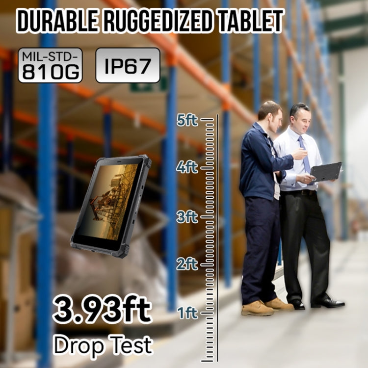 IP68 wasserdicht, stoßfest, staubdicht, Android 10.0 MT6771 Octa-Core, unterstützt GPS/WLAN/Bluetooth/NFC, UK-Stecker, 8 Zoll 4 GB + 64 GB