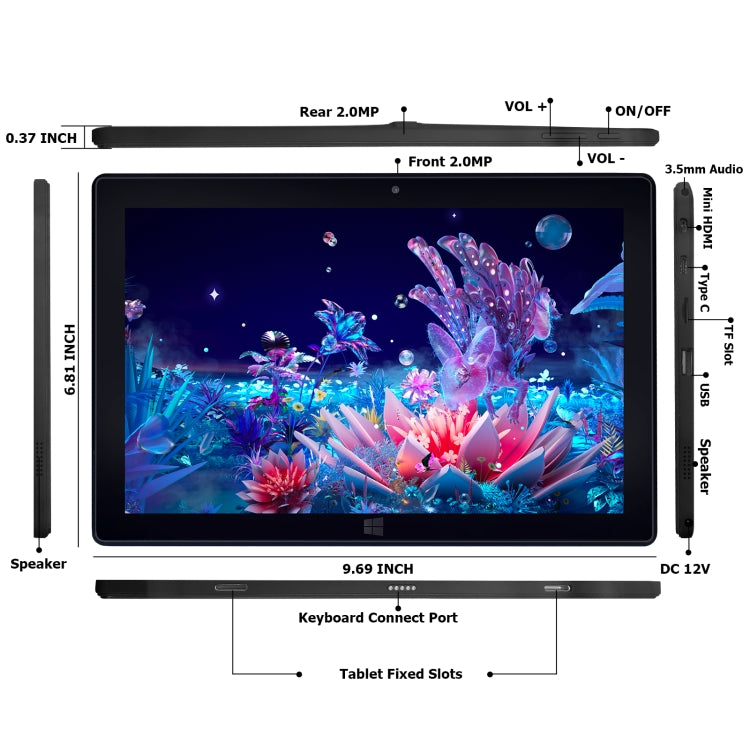 Windows 10, Intel Celeron J3455 Quad-Core, TF-Karten- & HDMI- & Bluetooth- & Dual-WiFi-Unterstützung, mit Tastatur, N4000 4-Core 8GB+128GB mit Tastatur
