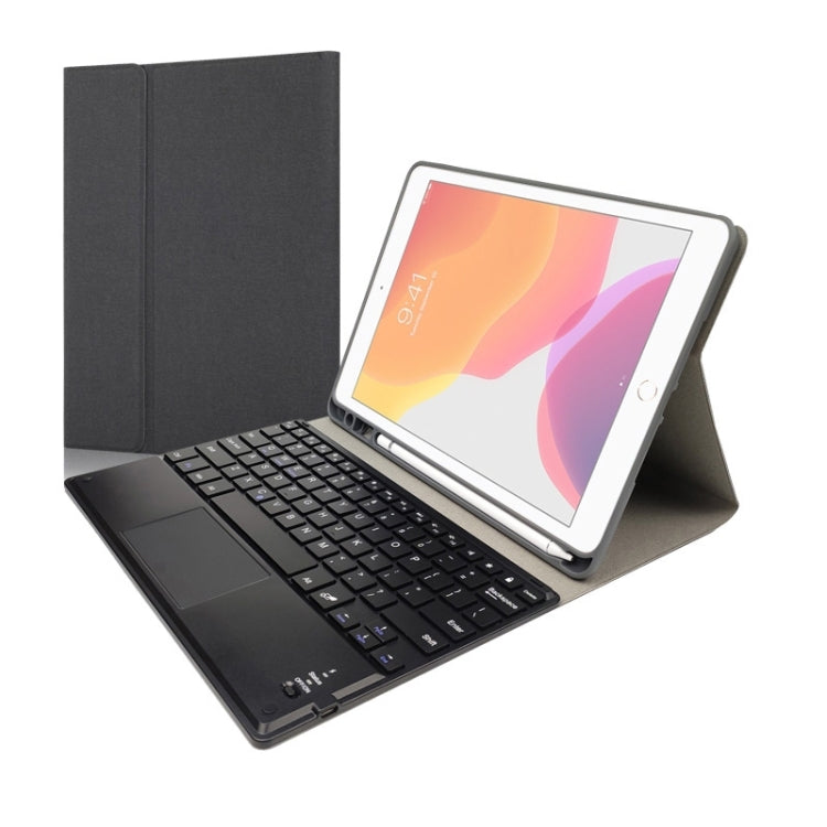 RK109C Abnehmbare magnetische Kunststoff-Bluetooth-Tastatur mit Touchpad + Seidenmuster TPU-Tablet-Hülle für iPad Air 2020, mit Stifthalter & Ständer, RK109C