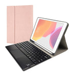 RK508C Abnehmbare magnetische Kunststoff-Bluetooth-Tastatur mit Touchpad + Seidenmuster TPU-Tablet-Hülle für iPad 9,7 Zoll, mit Stifthalter & Ständer, RK508C