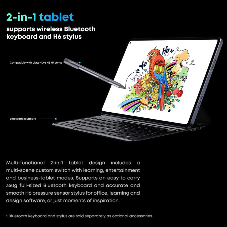 Ohne Tastatur, Android 11, Qualcomm Snapdragon 662 Octa-Core bis zu 2,0 GHz, unterstützt Dual-SIM & Bluetooth & WiFi & TF-Karte (Schwarz+Blau), HiPad Pro 8 GB+128 GB