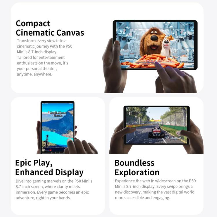 Teclast P50 Mini WiFi Tablet PC, 4GB+128GB, 8,7 Zoll Android 15 Unisoc T606 Octa Core, P50 Mini