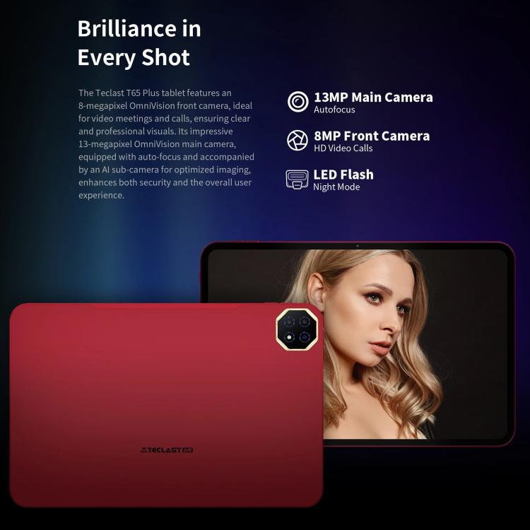 Teclast T65 Plus 4G LTE Tablet PC, 8GB+256GB, 13,4 Zoll Android 15 MediaTek Helio G99 Octa Core, Dual-SIM-Unterstützung, T65 Plus