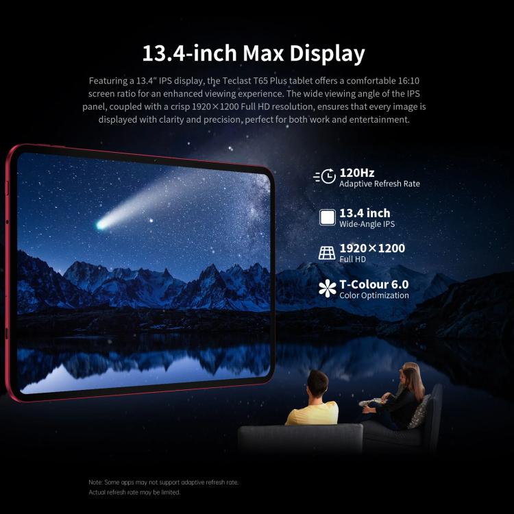 Teclast T65 Plus 4G LTE Tablet PC, 8GB+256GB, 13,4 Zoll Android 15 MediaTek Helio G99 Octa Core, Dual-SIM-Unterstützung, T65 Plus