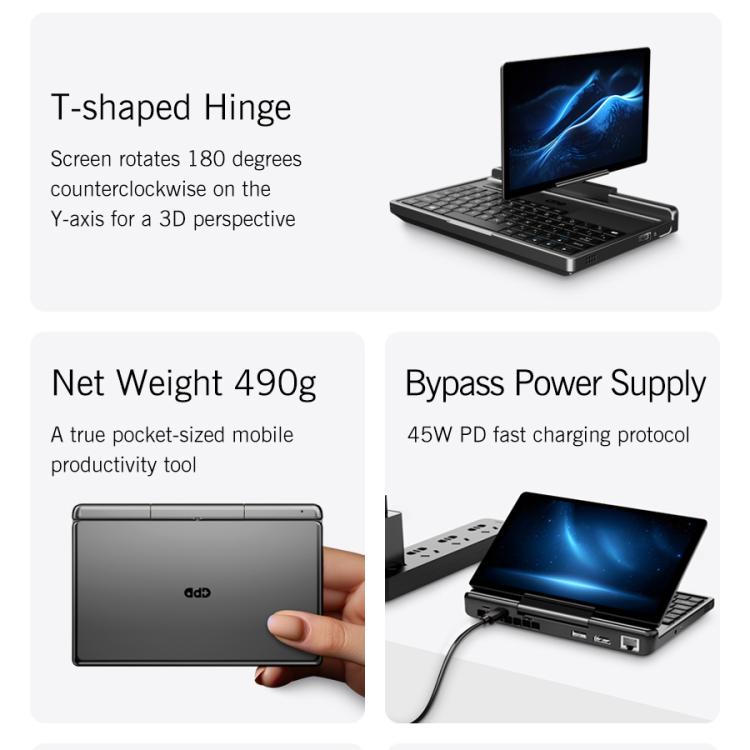GPD MicroPC 2 Handheld Gaming PC, 16GB+512GB, 7 Zoll Windows 11 Pro Intel Prozessor N250, US-Stecker, WMC2573AU, WMC2573EU, WMC2573UK, WMC2573US