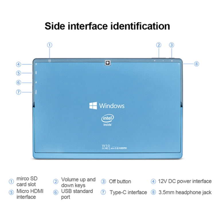 Windows 10 System, Intel Gemini Lake N4120 Quad Core bis zu 2,6 GHz, mit Tastatur und Stylus Pen, unterstützt Dual-Band WiFi & Bluetooth & TF-Karte & HDMI, US-Stecker, W10 mit Tastatur & Stylus Pen