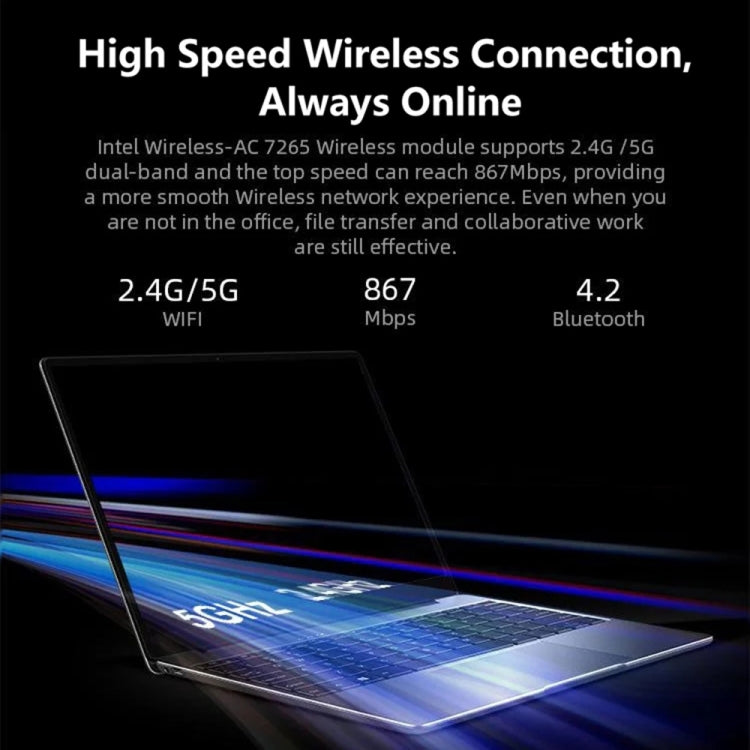 Windows 10 Home, Intel Core i5-8259U Quad-Core 2,3GHz-3,8GHz, unterstützt Dual-Band WiFi / Bluetooth / TF-Kartenerweiterung (Dunkelgrau), i5-8259U 8GB+512GB