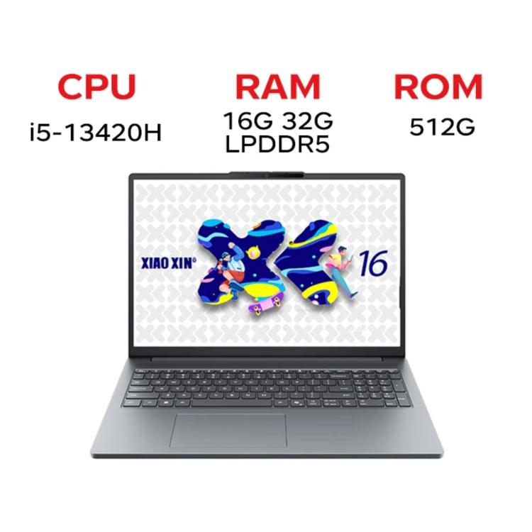 Lenovo XiaoXin 16 SE 2025 Laptop, 16 Zoll, 16GB+512GB, Windows 11, Intel Core i5-13420H 8-Core, US Stecker, XiaoXin 16 SE 2025