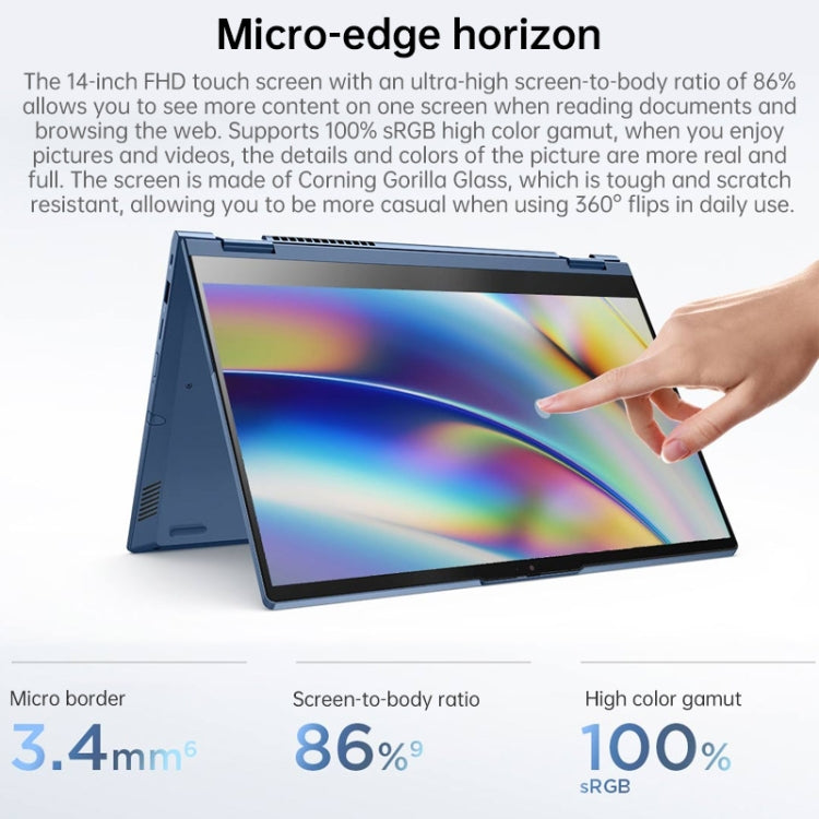 Windows 10 Professional Edition, Intel Core i5-1135G7 Quad-Core bis zu 4,2 GHz, unterstützt WiFi 6 & Bluetooth & HDMI, US-Stecker (Blau), Yoga 1JCD Core i5