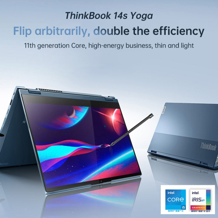 Windows 10 Professional Edition, Intel Core i5-1135G7 Quad-Core bis zu 4,2 GHz, unterstützt WiFi 6 & Bluetooth & HDMI, US-Stecker (Blau), Yoga 1JCD Core i5