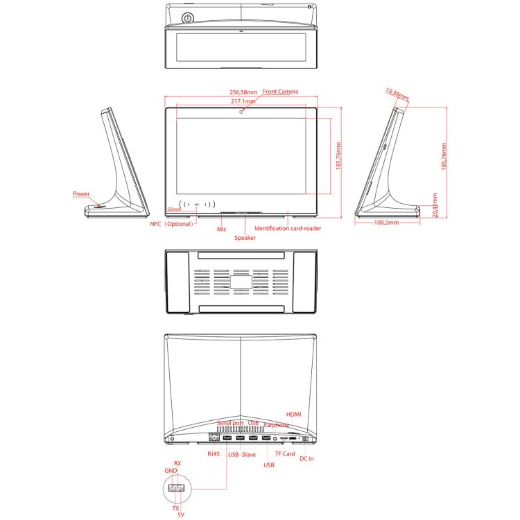 10,1 Zoll IPS-Bildschirm All-in-One-PC, 1GB+16GB, Android 6.0, Quad Core Cortex A17, 1.2G, RK3128, unterstützt RJ45 & Bluetooth & WiFi & TF-Karte & HDMI, 1+16GB Android 6.0
