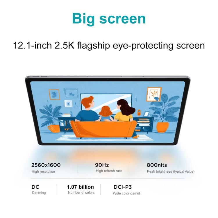 Lenovo Xiaoxin Pad 12.1 Zoll 2025 WiFi-Tablet, 12 GB + 256 GB, MediaTek Dimensity 6400 Octa Core, US-Stecker, 12 GB + 256 GB