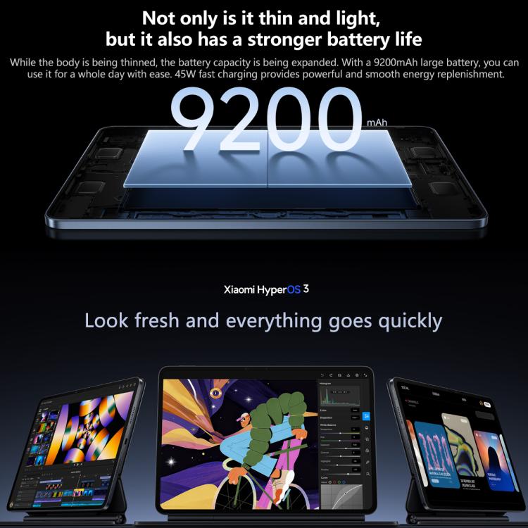 Xiaomi Pad 8 11,2 Zoll, 12GB+256GB, HyperOS 3 Qualcomm Snapdragon 8s Gen4 Octa Core, 12GB+256GB