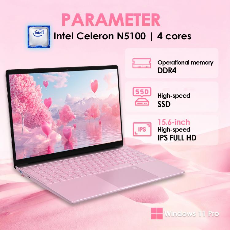 GXMO T152J 15,6 Zoll Laptop, ohne Arbeitsspeicher, Windows 11 Pro Intel Celeron N5100 Quad Core, unterstützt Fingerabdruck-Entsperrung, EU-Stecker, ohne Arbeitsspeicher, EU-Stecker