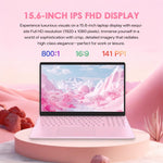 GXMO T152J 15,6 Zoll Laptop, ohne Speicher, Windows 11 Pro Intel Celeron N5100 Quad Core, unterstützt Fingerabdruck-Entsperrung, UK-Stecker, ohne Speicher, UK-Stecker
