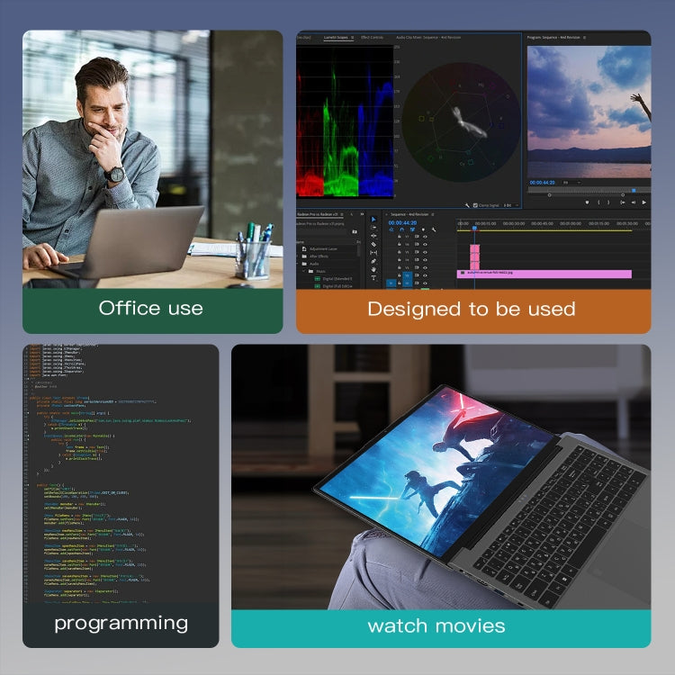 GXMO G156 15,6 Zoll Laptop, 16GB+512GB, Windows 11 AMD Ryzen 7 5825U Octa Core, unterstützt Fingerabdruck-Entsperrung, US-Stecker, 32GB+1TB