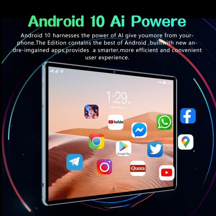 BDF P70 10,1 Zoll 4G LTE Tablet PC, 6GB+128GB, Android 10 MTK6750 Octa Core, Dual-SIM-Unterstützung, EU-Stecker, 8GB+256GB, EU-Stecker