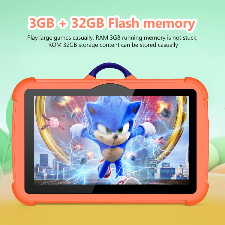 BDF C8 7 Zoll WiFi Kids Tablet PC, 1GB+16GB, Android 8.1 MTK6735 Octa Core CPU, US-Stecker, 3GB+32GB