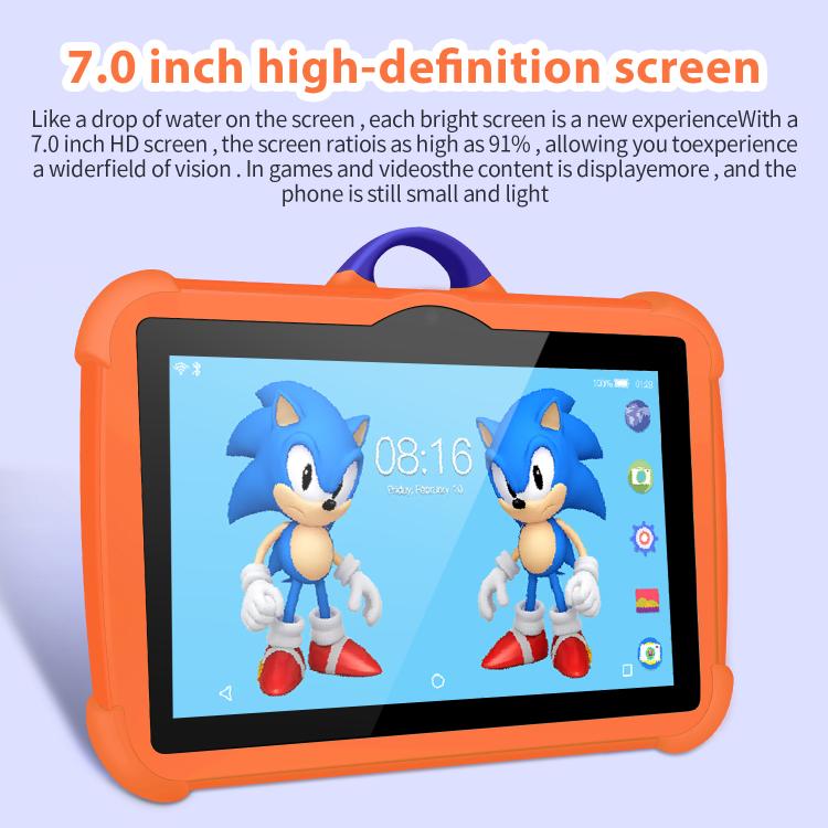 BDF C8 7 Zoll WiFi Kids Tablet PC, 2GB+32GB, Android 8.1 MTK6735 Octa-Core CPU, US-Stecker, 4GB+64GB