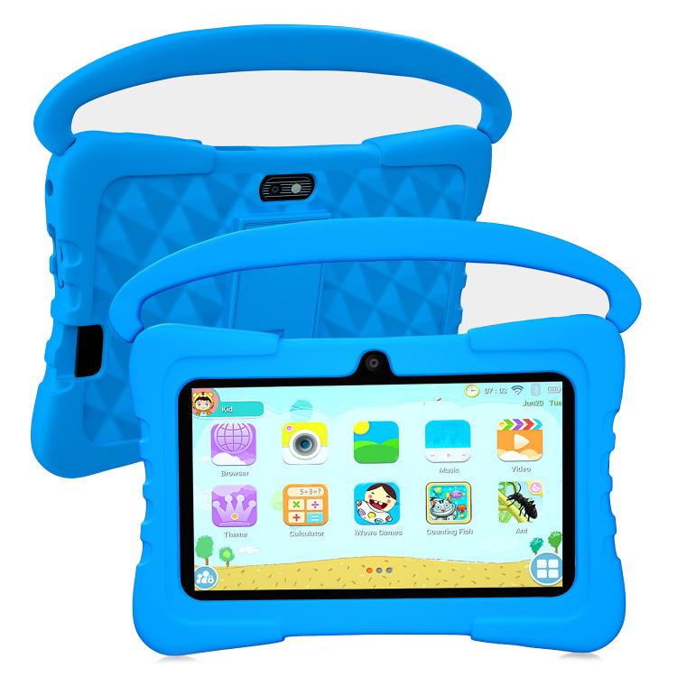 BDF K3 7 Zoll WiFi Kids Tablet PC mit Silikonhülle, 2 GB+32 GB, Android 8.1 MTK6735 Quad Core CPU, US-Stecker, 4 GB+64 GB