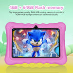 BDF T7 7 Zoll WiFi Kids Tablet PC mit Silikonhülle, 2GB+32GB, Android 8.1 MTK6735 Quad Core CPU, US-Stecker, 4GB+64GB