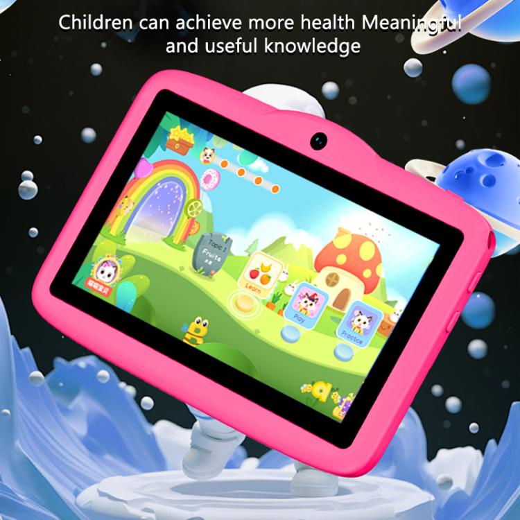 BDF 7-Zoll-WiFi-Kinder-Tablet-PC mit Pilz-Silikonhülle, 2 GB+32 GB, Android 8.1 MTK6735 Quad-Core-CPU, US-Stecker, 4 GB+64 GB