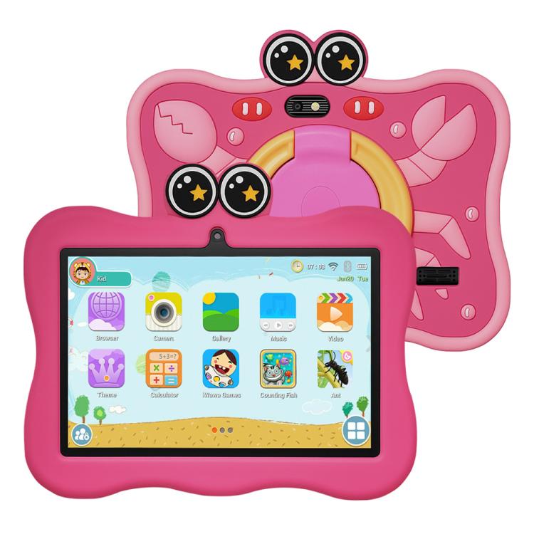 BDF 7 Zoll WiFi Kinder Tablet PC mit Krabben-Silikonhülle, 1GB+16GB, Android 8.1 MTK6735 Quad-Core CPU, US-Stecker, 3GB+32GB