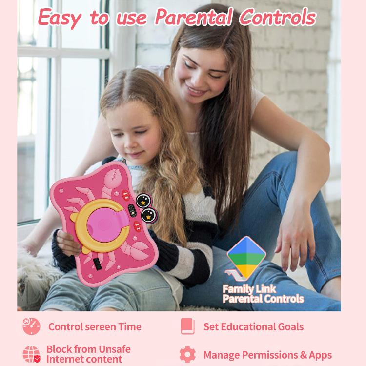 BDF 7 Zoll WiFi Kinder Tablet PC mit Krabben-Silikonhülle, 1GB+16GB, Android 8.1 MTK6735 Quad-Core CPU, US-Stecker, 3GB+32GB