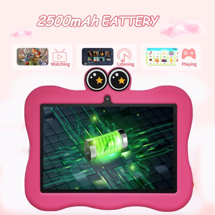 BDF 7 Zoll WiFi Kinder Tablet PC mit Krabben-Silikonhülle, 1GB+16GB, Android 8.1 MTK6735 Quad-Core CPU, US-Stecker, 3GB+32GB