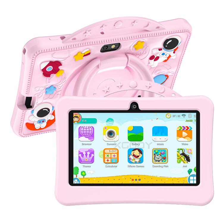 BDF 7 Zoll WiFi Kinder-Tablet-PC mit tragbarer Astronauten-Silikonhülle, 1GB+16GB, Android 8.1 MTK6735 Quad-Core-CPU, US-Stecker, 3GB+32GB