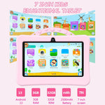BDF 7 Zoll WiFi Kinder-Tablet-PC mit tragbarer Astronauten-Silikonhülle, 1GB+16GB, Android 8.1 MTK6735 Quad-Core-CPU, US-Stecker, 3GB+32GB