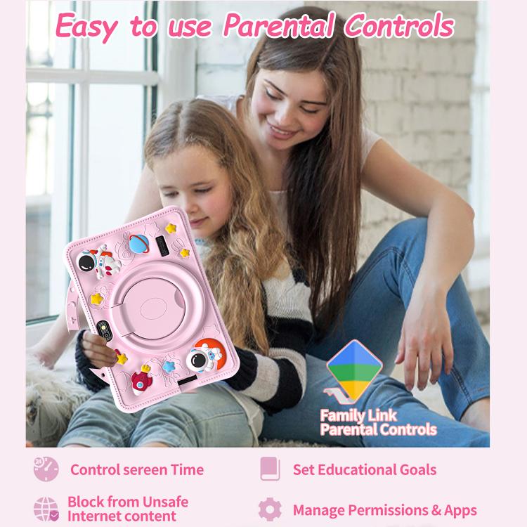 BDF 7 Zoll WiFi Kinder-Tablet-PC mit tragbarer Astronauten-Silikonhülle, 1GB+16GB, Android 8.1 MTK6735 Quad-Core-CPU, US-Stecker, 3GB+32GB