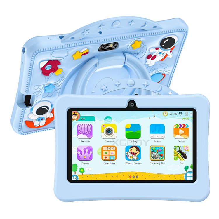 BDF 7 Zoll WiFi Kinder-Tablet-PC mit tragbarer Astronauten-Silikonhülle, 1GB+16GB, Android 8.1 MTK6735 Quad-Core-CPU, US-Stecker, 3GB+32GB