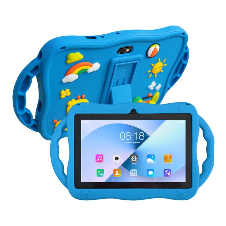 BDF 7 Zoll WiFi Kinder-Tablet-PC mit Giraffen-Silikonhülle, 1 GB + 16 GB, Android 8.1 MTK6735 Quad-Core-CPU, US-Stecker, 3 GB + 32 GB