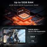 HOTWAV Tab R8 IP68/IP69K Robustes Tablet, 4GB+128GB, 10,1 Zoll Android 14 Unisoc T606 Octa-Core 4G-Netzwerk, Globale Version mit Google Play, EU-Stecker, Tab R8