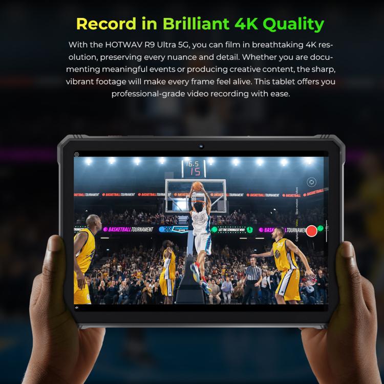 HOTWAV Tab R9 Ultra IP68/IP69K Robustes Tablet, 8GB+512GB, 11 Zoll Android 15 Unisoc T8200 Octa Core 5G Netzwerk, Globale Version mit Google Play, EU Stecker, Tab R9 Ultra