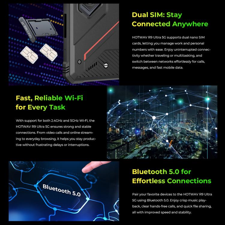 HOTWAV Tab R9 Ultra IP68/IP69K Robustes Tablet, 8GB+512GB, 11 Zoll Android 15 Unisoc T8200 Octa Core 5G Netzwerk, Globale Version mit Google Play, EU Stecker, Tab R9 Ultra