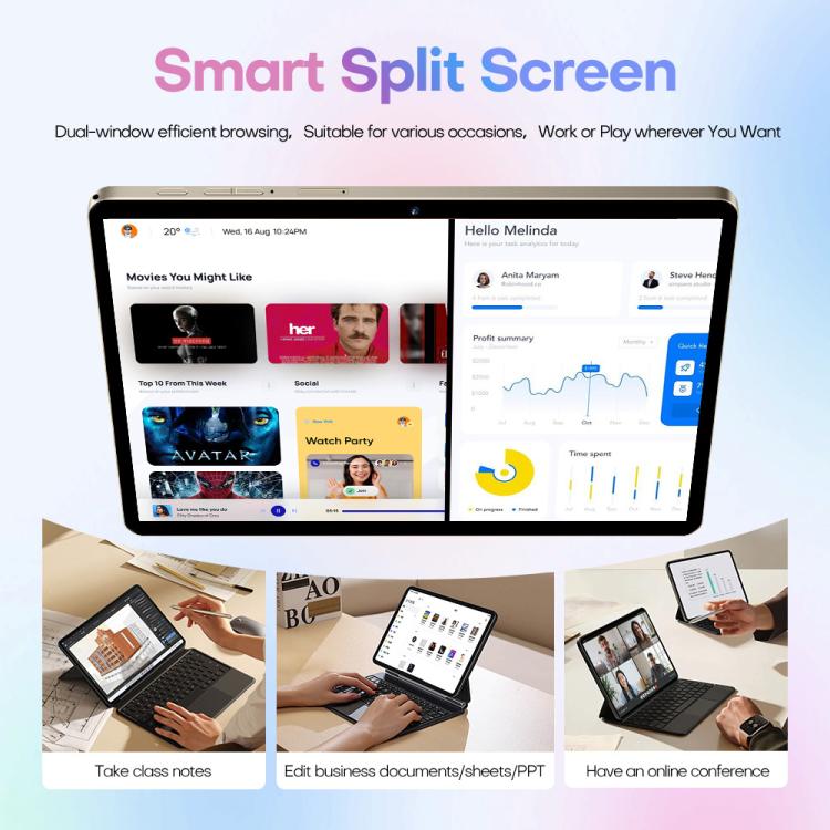 Pad 8 Pro 10,1 Zoll 4G LTE Tablet PC Combo-Set, 4GB+32GB, Android 10 MT6755 Octa Core, mit Tastatur / Maus / Lederhülle, AU-Stecker