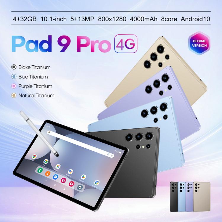 Pad 9 Pro 10,1 Zoll 4G LTE Tablet PC Kombi-Set, 4GB+32GB, Android 10 MT6755 Octa Core, mit Tastatur / Maus / Lederhülle, US-Stecker