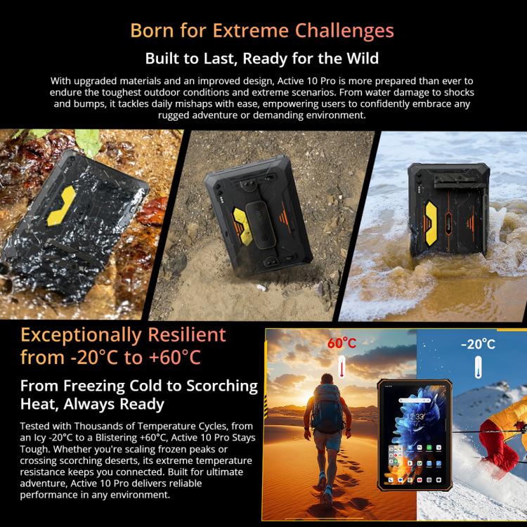 Blackview Active 10 Pro 5G Rugged Tablet, 12 GB + 512 GB, 10,95 Zoll Android 14 Dimensity 7300 Octa Core, globale Version mit Google Play, 12 GB + 512 GB