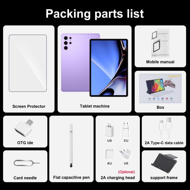 Pad 25 Ultra 10,1 Zoll 4G LTE Tablet PC, 4 GB + 32 GB, Android 10 MTK6755 Octa Core, EU-Stecker, EU-Stecker