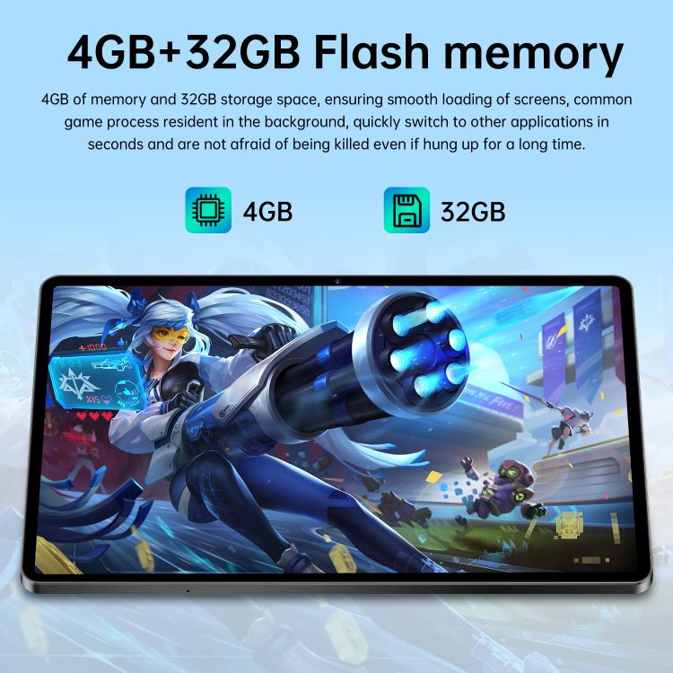 Pro 13 10,1 Zoll 4G LTE Tablet PC, 4GB+32GB, Android 10 MTK6755 Octa Core, US Stecker