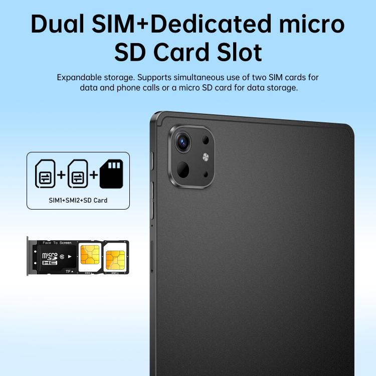 Pro 13 10,1 Zoll 4G LTE Tablet PC, 4GB+32GB, Android 10 MTK6755 Octa Core, EU-Stecker, EU-Stecker