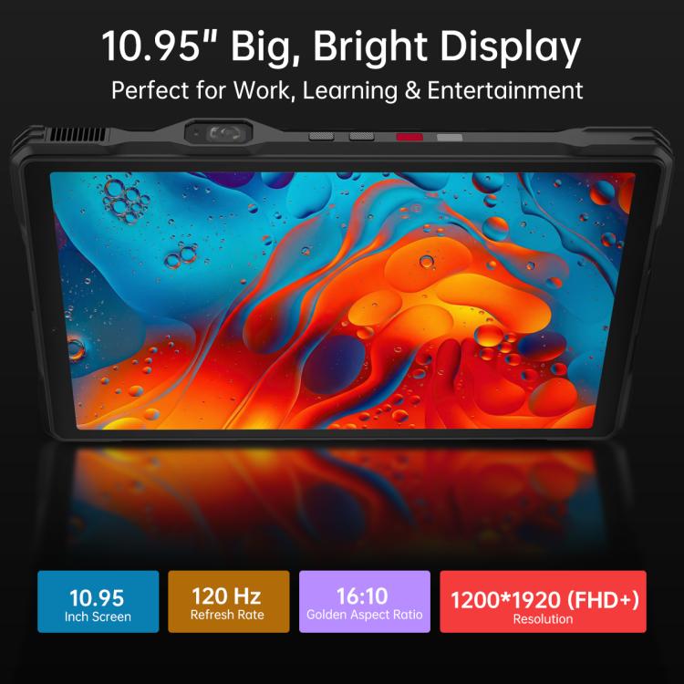 Unihertz 8849 Tank Pad Ultra Rugged Tablet PC & Projector, 16GB+512GB, 10.95 inch Android 15 Dimensity 8200 Octa Core 5G Network, EU Plug, Tank Pad Ultra