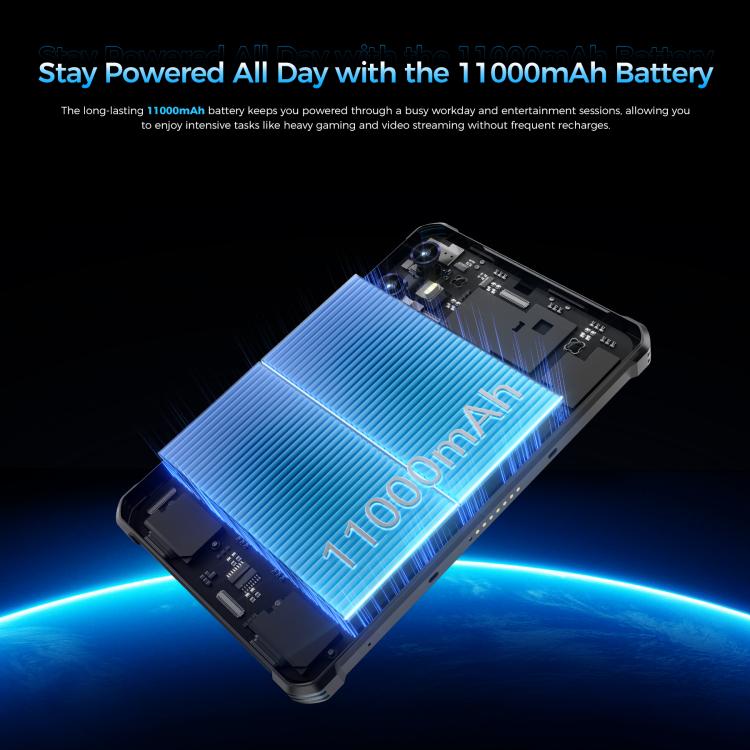 OUKITEL RT3 Plus 4G-Netzwerk IP68/IP69K Robustes Tablet, 4GB+128GB, 8,0 Zoll Android 15 MediaTek G81 Octa-Core Unterstützung Dual-SIM, EU-Stecker, RT3 Plus 4GB+128GB