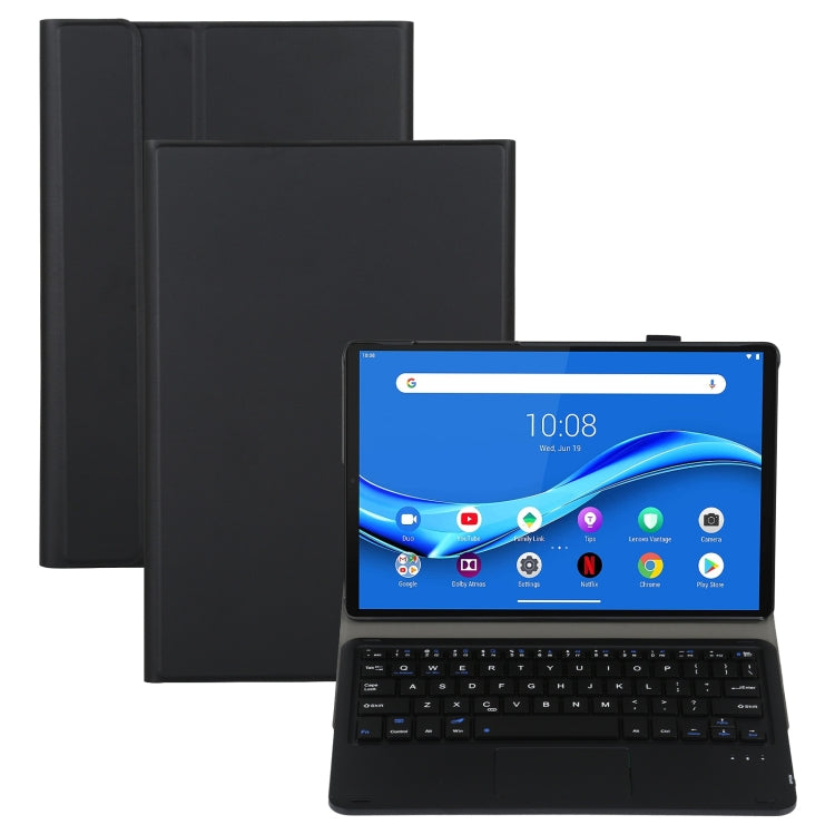 AM10-A Abnehmbare Bluetooth-Hintergrundbeleuchtungs-Tastatur, ultradünne horizontale Flip-Leder-Tablet-Hülle mit Touchpad und Halter für Lenovo M10 Plus 10.3 Zoll X606F, Für Lenovo M10 Plus