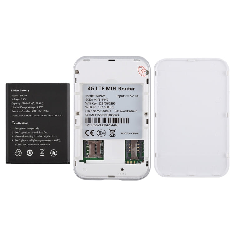 MF925 4G LTE Multi-Mode Hochgeschwindigkeits-WLAN-Router, unterstützt TF-Karte (max. 32 GB), MF925