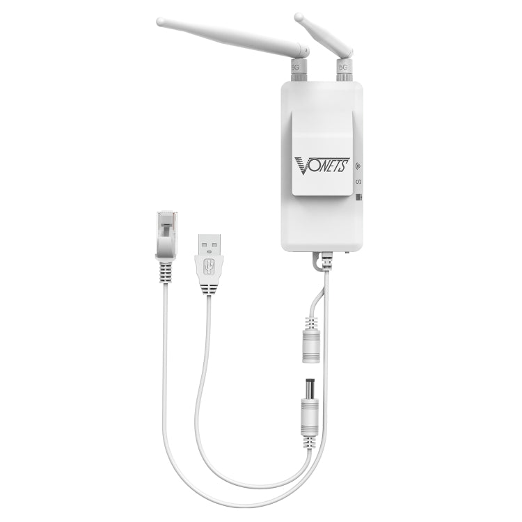 VONETS VAP11S-5G Mini WLAN Bridge 900MBit/s WiFi Repeater mit 2 Antennen & Lüfter