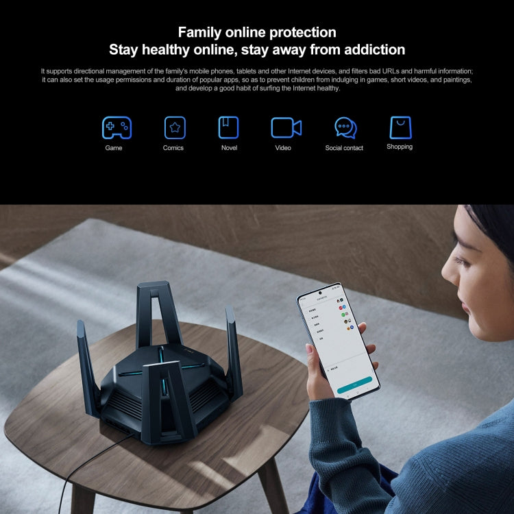 Original Xiaomi WLAN Router 10 Gigabit Tri-Band Wireless Mesh Netzwerk Spielebeschleuniger Repeater, US-Stecker, 10 Gigabit